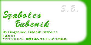szabolcs bubenik business card